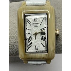 Kenneth Jay Lane Ladies Tank Watch New Battery 26MM 7.5" L52